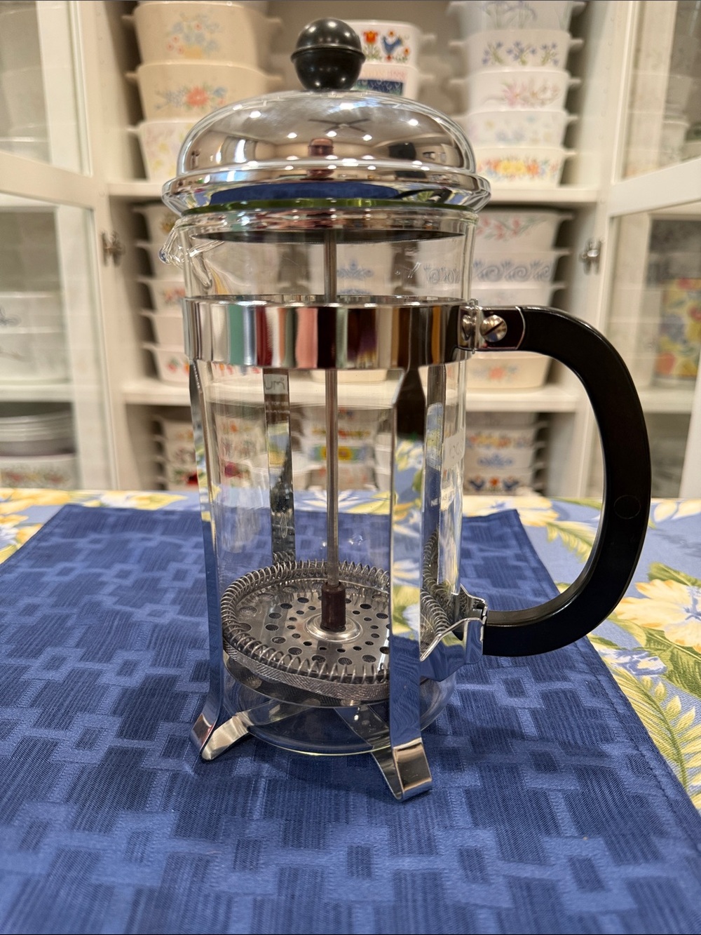Bodum Glass French Press with Chrome Accents and Black Handle